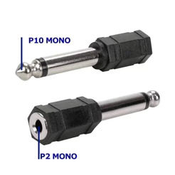 Adaptador P10 Macho Mono para P2 Fêmea Original Adaptador De Microfone P10 Para Fone Amplificador P2