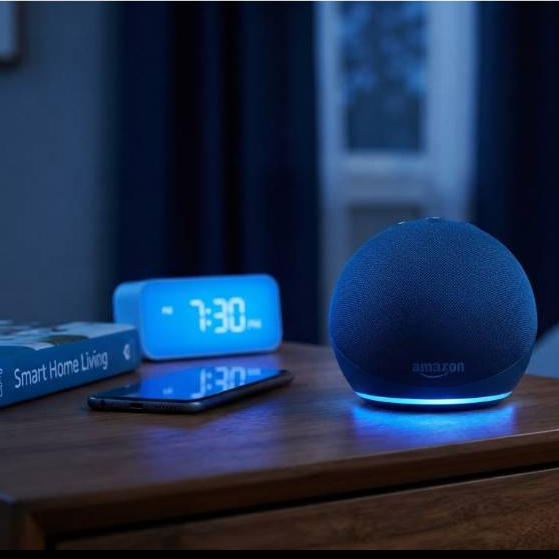 Alexa Echo Dot 5ª GeraçãoAzul - Áudio de Alta Qualidade, Controle de Dispositivos Inteligentes, Compatível com Streaming