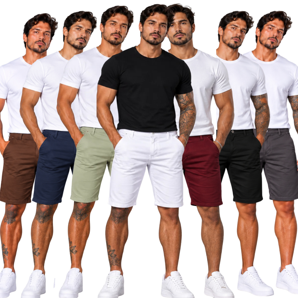 Bermuda Masculina Sarja Com Elastano Bolso Tradicional Esporte Fino Confortável Social Moda Verão