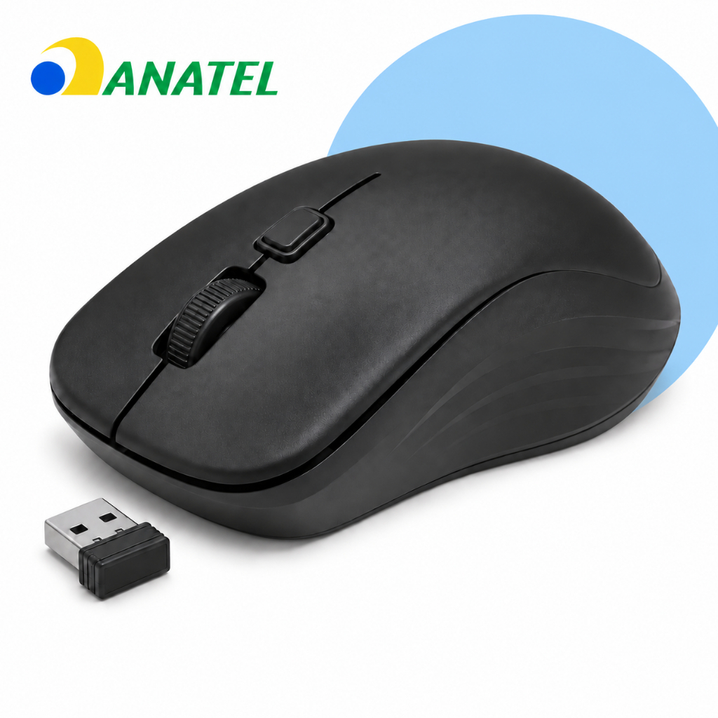 Mouse sem fio Profissional Original 5+ Wireless de Alta Frequencia com 2.4 Ghz - Office Pro Preto