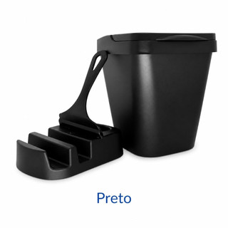 KIT PIA 3 PEÇAS- LIXEIRA 4,8L,PORTA DERTERGENTE E RODINHO DE PIA EM PLÁSTICO