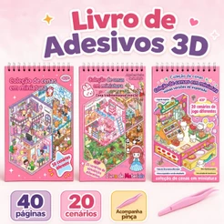 Caderno De Adesivos 3D Infantil Kawaii DIY Com 6 Ou 20 Cenários, Livro Interativo Para Montar E Decorar