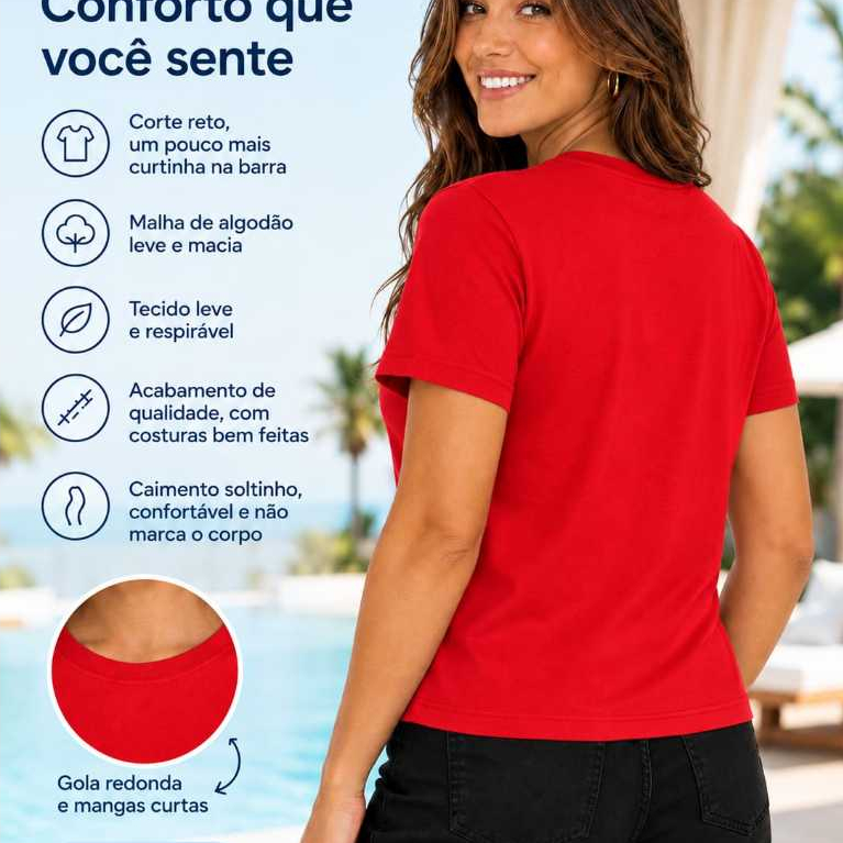 Kit 2 Blusas Femininas Gratidão Manga Curta Básica Premium — imagem 2 de 2