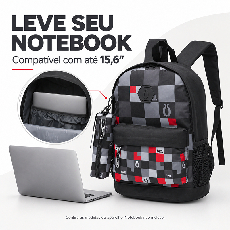 Mochila Bolsa Juvenil Estojo Reforçada Estampada Resistente Estojo · foto 2