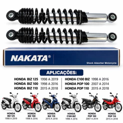 Par Amortecedor Traseiro Honda Biz 125 1998 98 Nakata Am1025