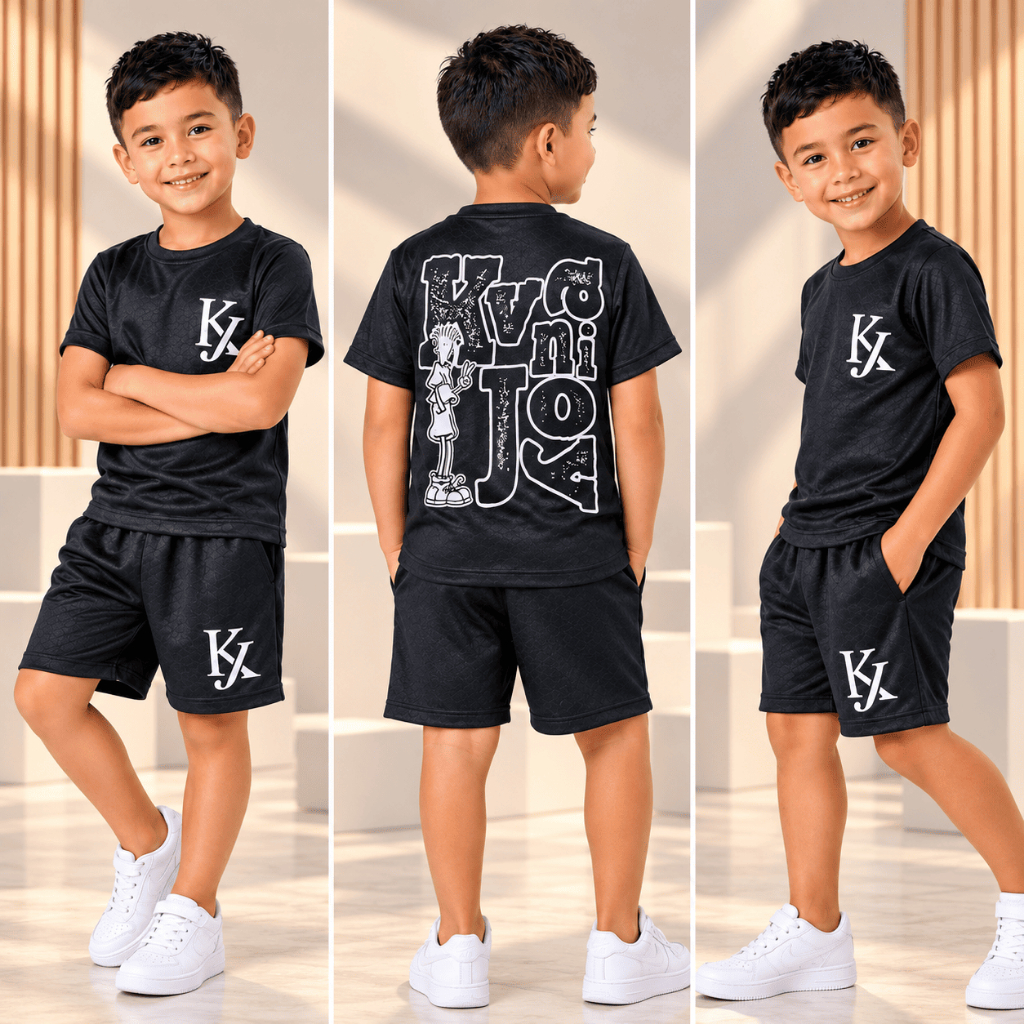 Conjunto Infantil Masculino De Verão - Camiseta + Bermuda - Tamanho 2 Ao 12 Anos