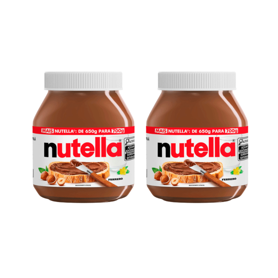 Kit 2 Nutella 700g Creme Avelã Com Cacau Original Chocolate