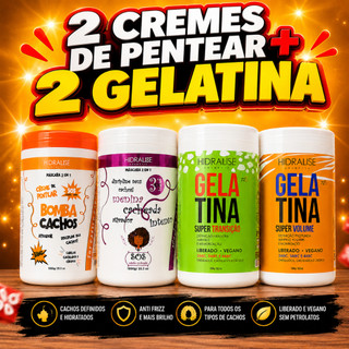 Gelatina Super Volume 1Kg Hidralize + Gelatina Super Transição Definição 1 Kg Hidralize