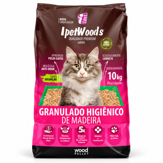 Granulado Higiênico de Madeira para Gatos 10kg – Areia Sanitária Biodegradável