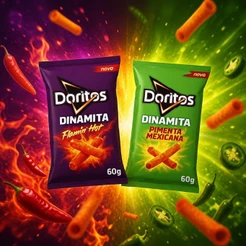 Kit 10 Salgadinhos Doritos Variados Hot Flamin e Pimenta Mexicana 60 gr 5 de cada Petisco Elma Chips