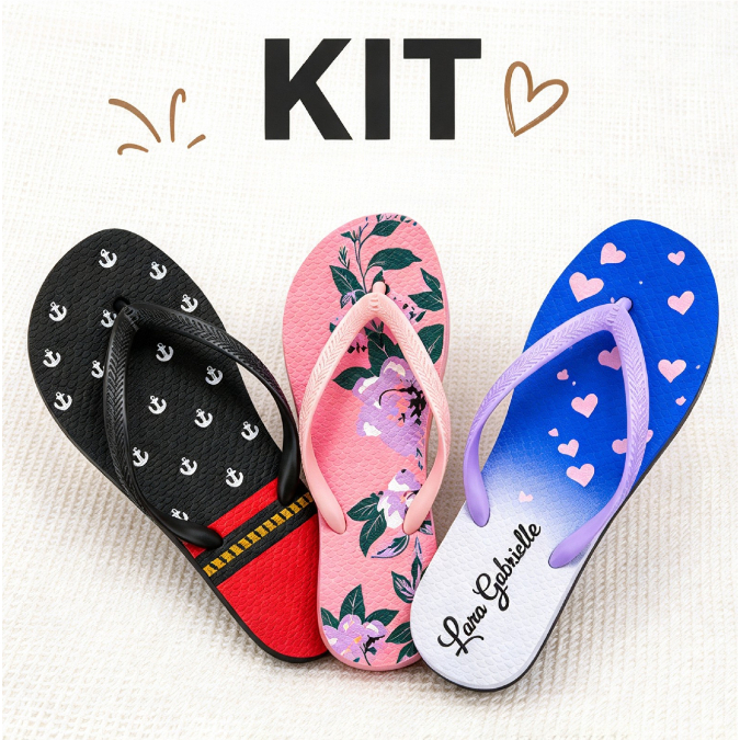 Kit 2 Pares Chinela Feminina Promoção Ortopédico Confortável Leve Sandália Antiderrapante