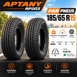 Kit 2 Pneu 185/65r15 Rp203 Tl 88h Aptany Aro 15