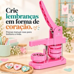 MECOLOUR 57x52mm Conjunto De Máquina Para Fabricar Crachás Giratórios Em Forma De Coração ,100 pcs Consumíveis