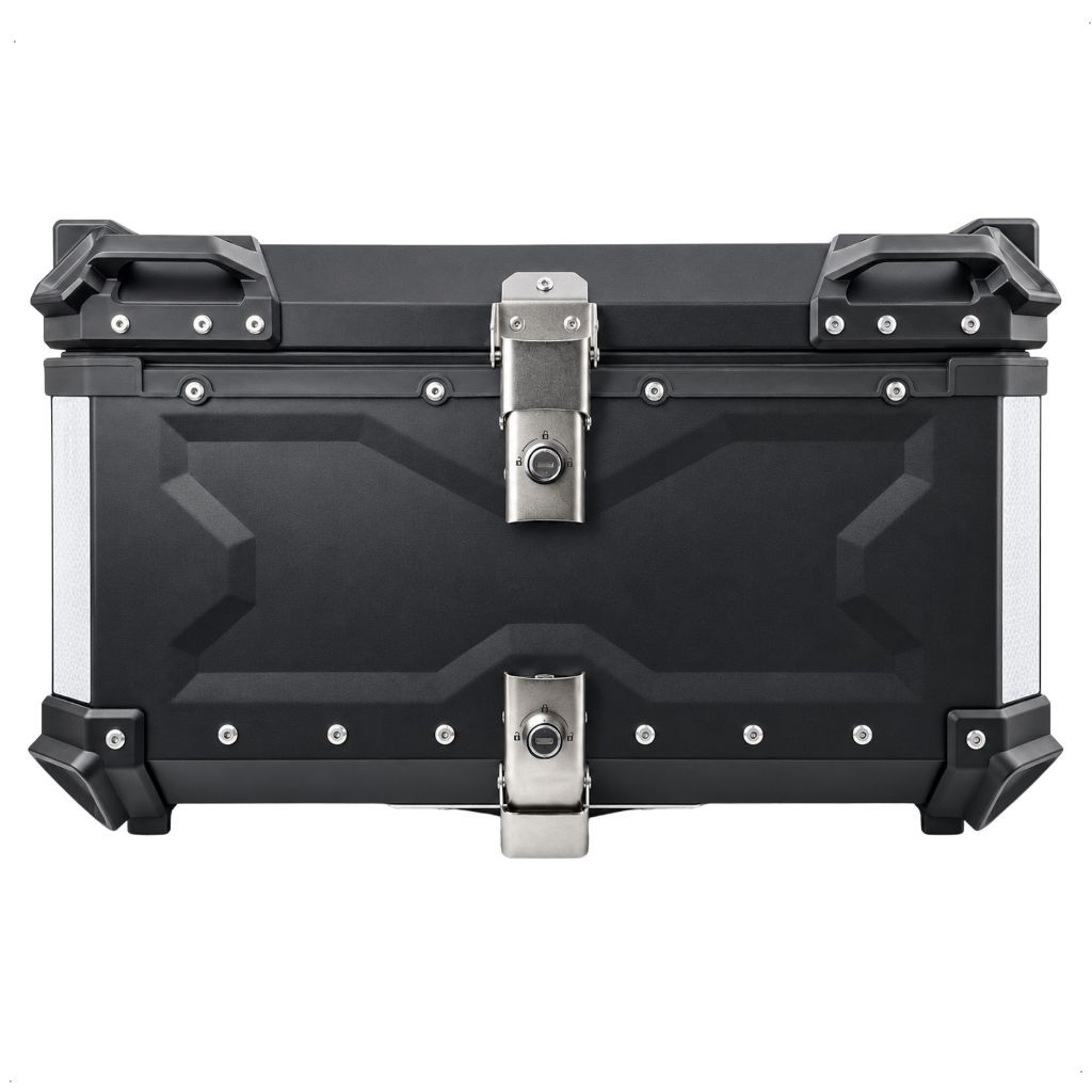 Bau Bauleto 2 Capacetes 65 Litros Aluminio ACM Universal Preto Xtreme Com Encosto