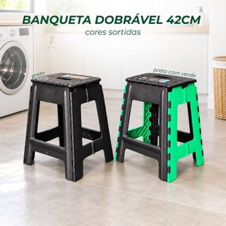 Banqueta Banco Banquinho Dobrável Alta 42cm Arplast Sortida