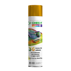 Kit Com 6 Tintas Spray Metálico Dourada Lata 400ml 210g Chesy