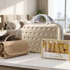 Kit de Frasqueira + Necessaire + Conjunto de Frasco para Viagem e deixar sua mala mais organizada