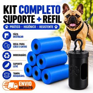 Kit Refil Saquinho Cata Caca Pet Coletor Fezes Cachorro Cão Porta Saquinho 120 240 360 ou 480 Unidades