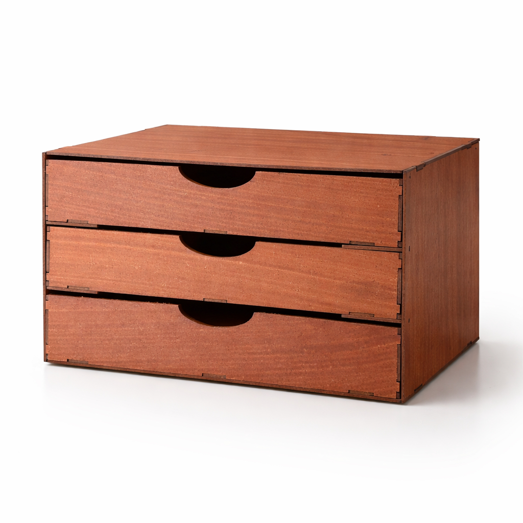 Organizador 3 Gavetas Pintado Gaveteiro Suporte Para Monitor Folha A4 4mm