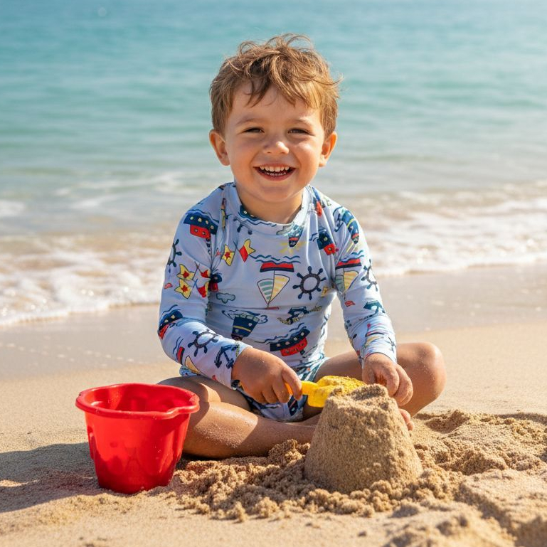 Conjunto infantil uv praia - camisa + sunga varias estampas