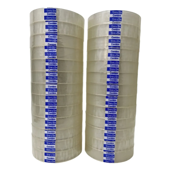 Durex 18mm X 50 Metros Kit 26 Rolos Transparente ENVIO/EMBALAGENS