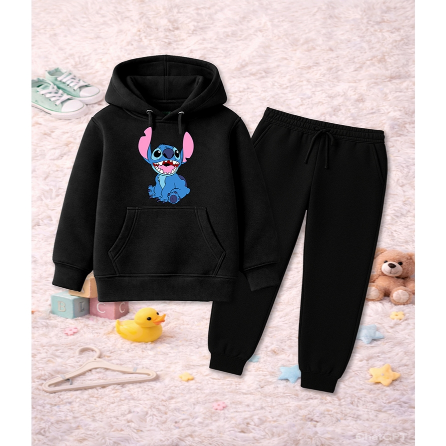 Conjunto blusa e calça moletom infantil Personagem Azul Fofo Filme Desenho kit infantil casaco feminino