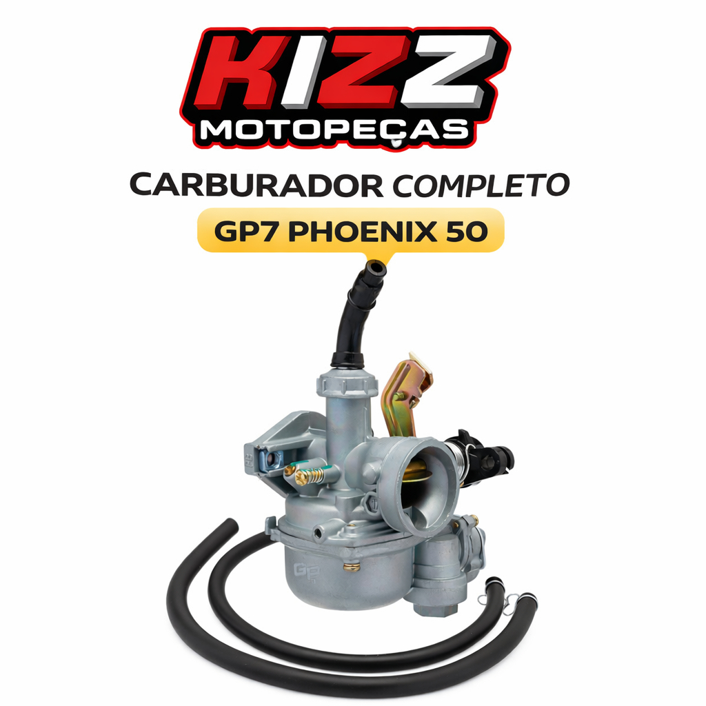 Carburador Completo GP7 Phoenix 50 - Durável e Eficiente em Oferta na Shopee