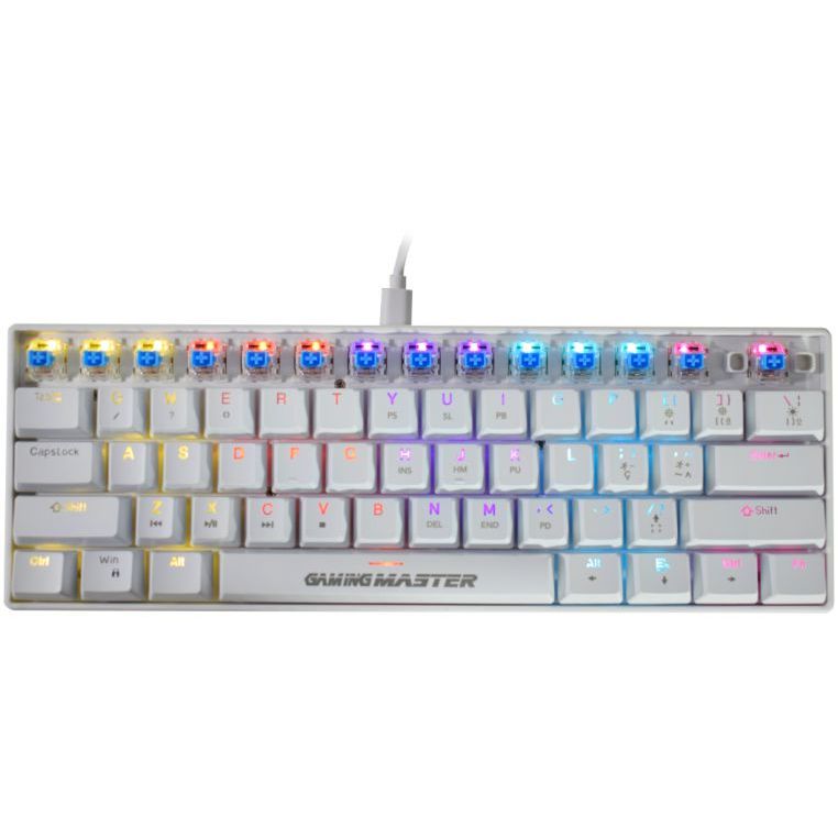 Teclado Gamer Mecânico SPECTRA Branco Switch Blue - RGB Caracteres Impressos à Laser Anti-Ghosting