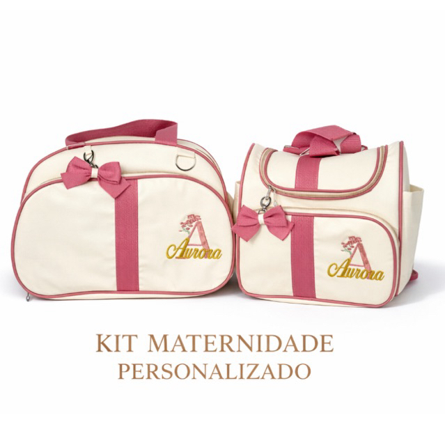 KIT BOLSA MATERNIDADE COM NOME DO BEBÊ- PRODUTO DE LUXO- MENINO E MENINA- 02 UNIDADE + ALÇA REMOVÍVEL em Oferta na Shopee