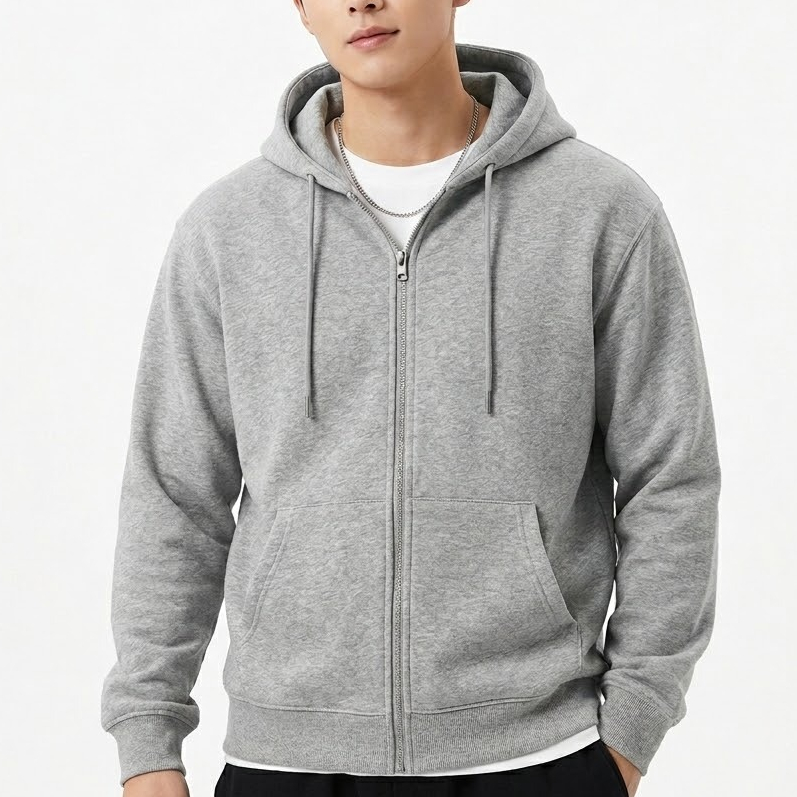 Moletom Zíper Masculino Liso Blusa de Frio Aberto Casaco Capuz Bolso Flanelado Casual Inverno Quente em Oferta na Shopee