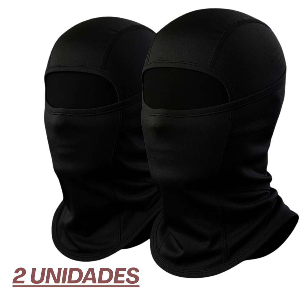 Kit 2 Balaclava Touca Ninja Preta Máscara Ciclismo Motociclista Proteção UV50+ Protetora do Rosto em Oferta na Shopee