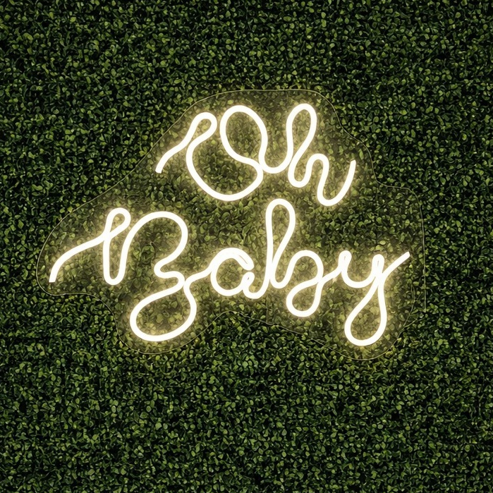 Oh Baby Painel Neon Led Letreiro Decoração Festa Acrílico Chá Revelação PRONTA ENTREGA