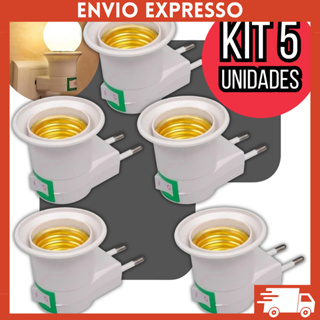 Bocal de Lampada Tomada Soquete 110/220v E27 Botão Liga/ desliga em Oferta na Shopee