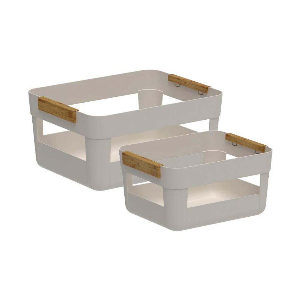 Kit de Cestos Organizadores Ou 2 Peças Linha Lume em Oferta na Shopee