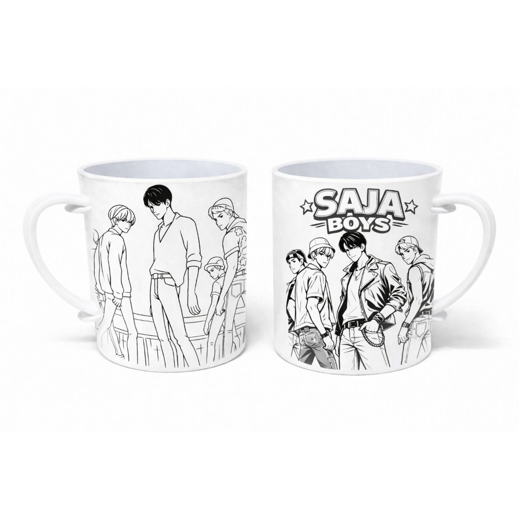 KIT C/ ATE 50  CANECAS PLATICAS PARA COLORIR  SAJA BOYS em Oferta na Shopee