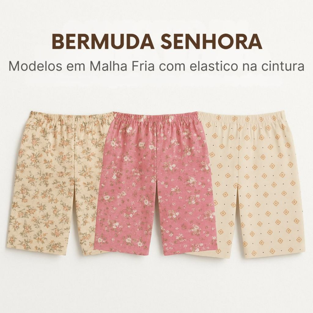 Kit 5 Bermudas de Senhora Microfibra Confortável Fresquinho em Oferta na Shopee