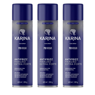Kit com 03un Hair Spray Karina Fixação Extra Forte - 400ml em Oferta na Shopee