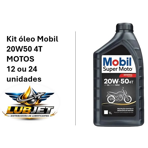 Kit óleo Mobil 20W50 Troca de Óleo Honda Yamaha Suzuki Dafra Kasinski Shineray KTM MVK