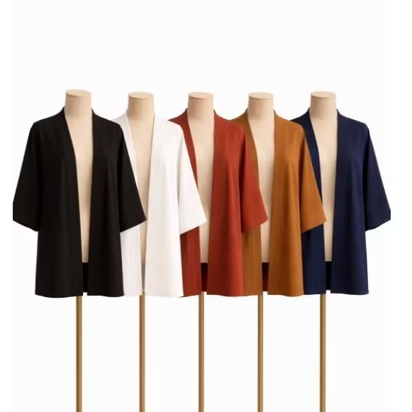 Kimono Cardigam Feminino manga 3/4 Soltinho Viscose Blogueirinha Terceira Peça  - Meia Estação e Verão 100% viscose