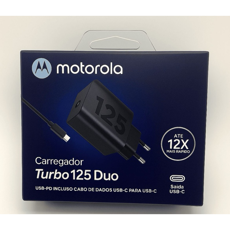 Carregador Turbo USB-C 125W - Carregamento Rápido e Design Compacto para Moto G 