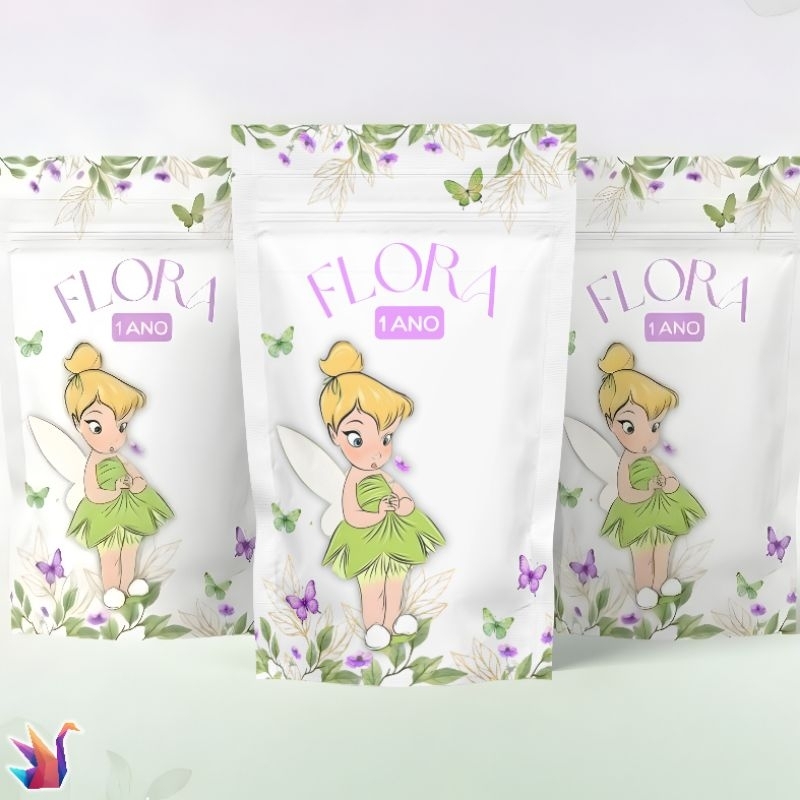 Saquinho Zip Personalizado Tinker Bell | Lembrancinha Festa Infantil | Sininho | TODOS OS TEMAS | Kit Festa