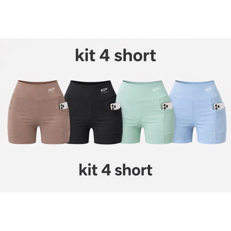 short de academia  fitness com bolso -short curto Suplex poliamida  ref:2529