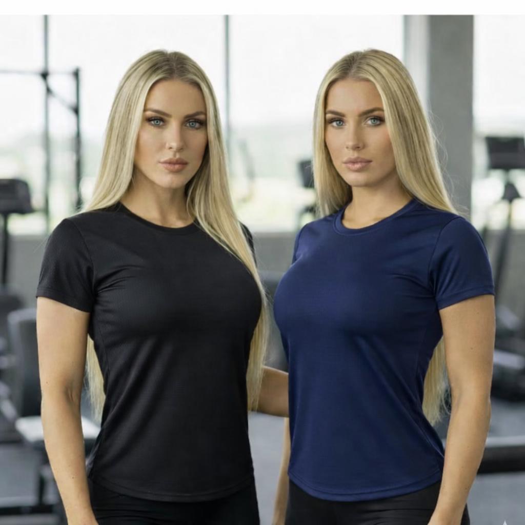 Kit 2 Camiseta Dry Fit Feminina Original Respirável Confortável Ideal Para Treinos Academia
