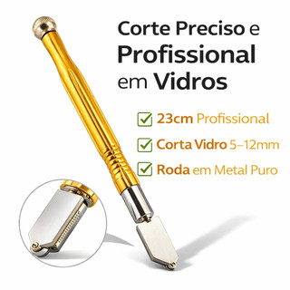 Cortador de Vidro 23cm Profissional Manual 5-12mm Alta Precisão Para Espelho e Vidro Comum