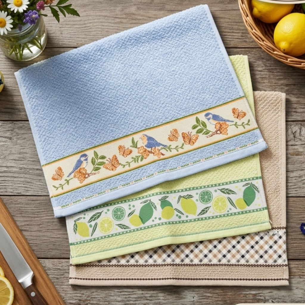 Kit 3 Panos de Prato Dohler Guardanapo Atoalhado Cores Variadas de Alta Absorção e Qualidade 45x70cm