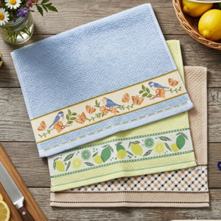 Kit 3 Panos de Prato Dohler Guardanapo Atoalhado Cores Variadas de Alta Absorção e Qualidade 45x70cm em Oferta na Shopee