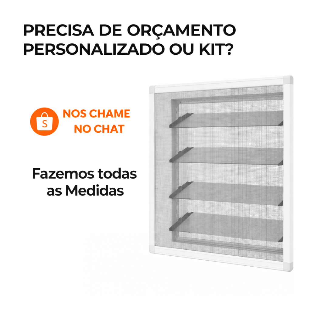 Kit Tela Mosquiteiro perfil de Alumínio Branco (várias medidas)