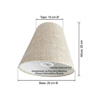 Cúpula Média 15x20x20  Abajur Luminária Arandela
