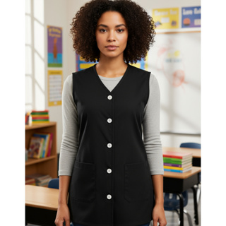 Jaleco Cavado Avental Feminino Sem Manga Professora Auxiliar Manicure Enfermeira Dentista Gola V em Oferta na Shopee