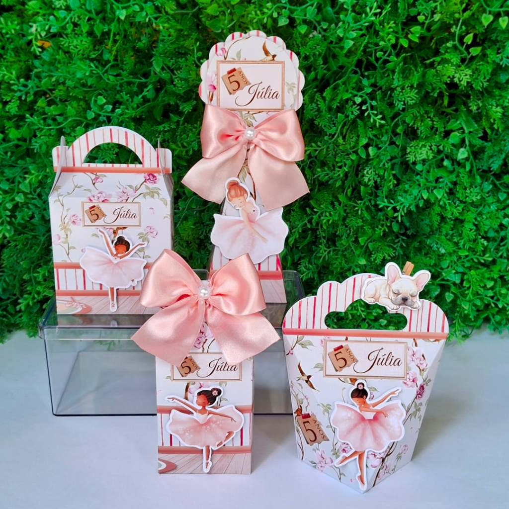 Kit Personalizado Festa - Bailarina c/ Aplique 3D - Pronto pra Uso - Lembrancinha Aniversário